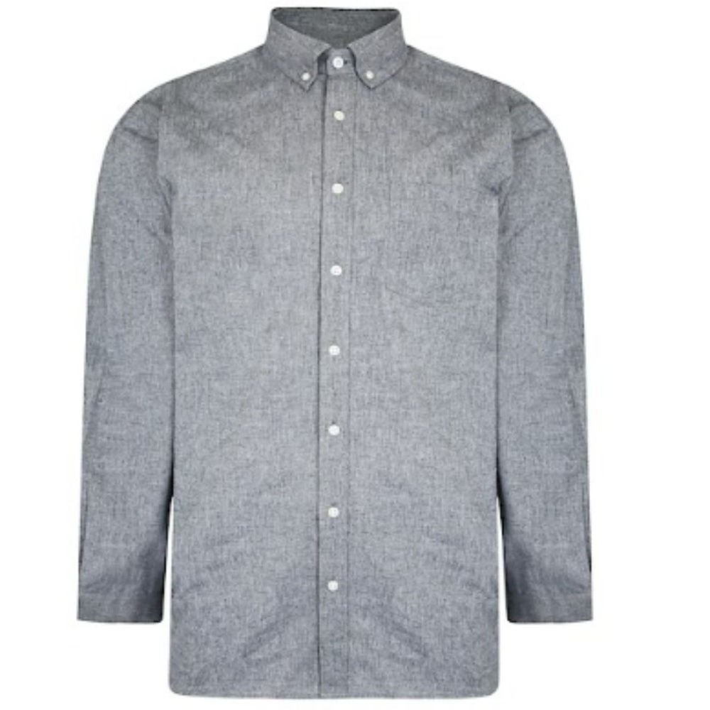 Bigdude Chambray Long Sleeve Shirt Navy 3XL